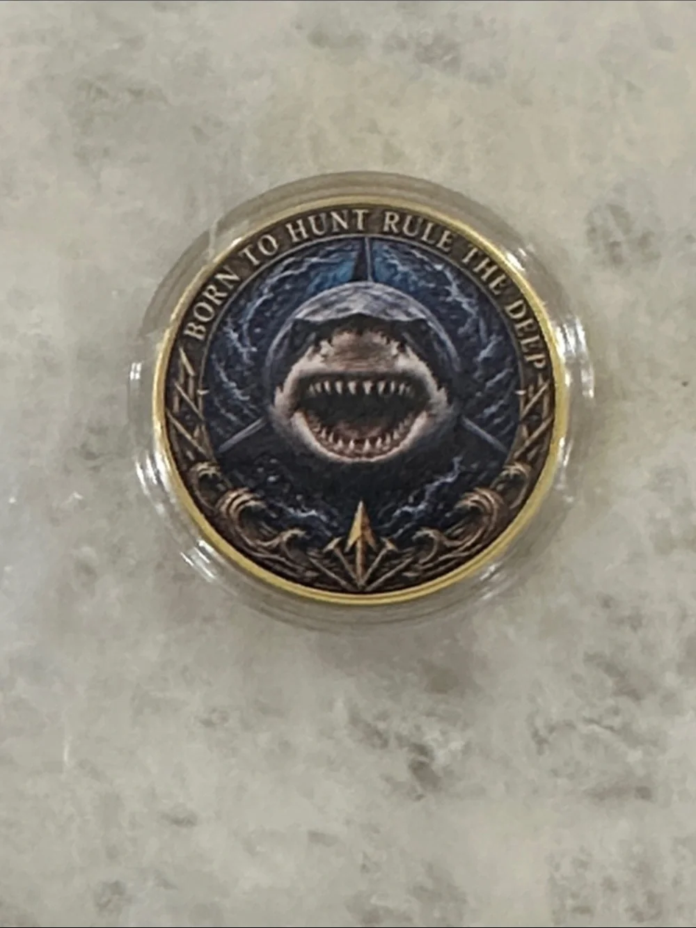 Shark Emblem Decorative Coin - Born to Hunt Rule the Deep